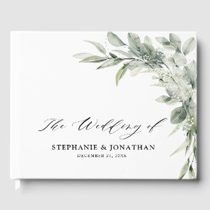 Livre D'or Sage Green Eucalyptus Minimaliste Mariage botaniqu