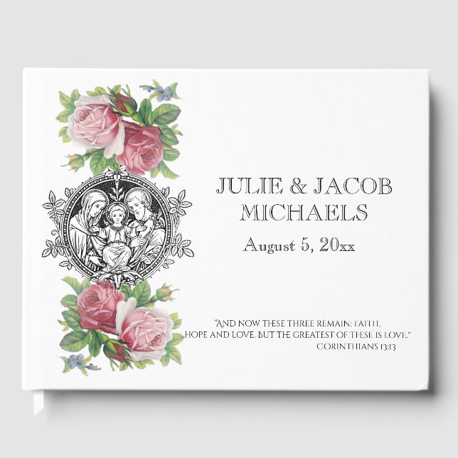 Livre D'or Sainte Famille Mariage catholique traditionnelle (Recto)
