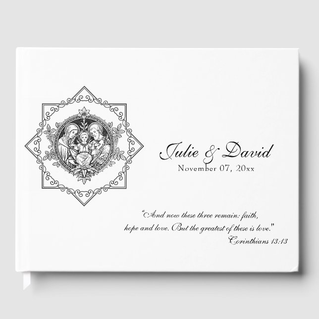 Livre D'or Sainte Famille Mariage catholique traditionnelle (Recto)