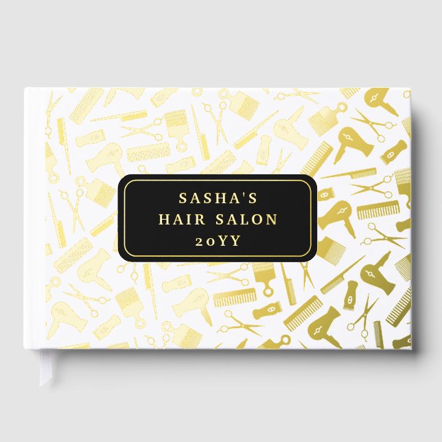 Livre D'or Salon de coiffure Motif Golden (Recto)