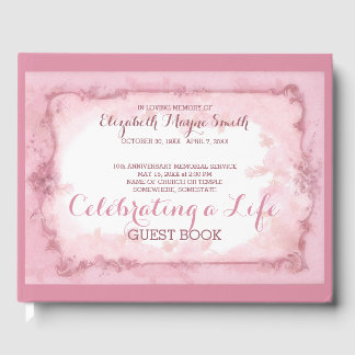 Livre D'or Service commémoratif célébrant une rose vif