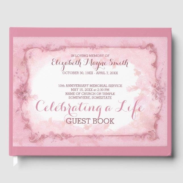 Livre D'or Service commémoratif célébrant une rose vif (Recto)