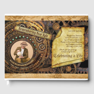 Livre D'or Service Memorial Steampunk Gear Time Machine Photo