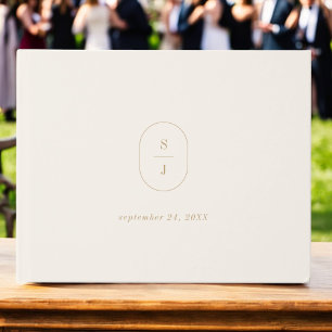 Livre D'or SHYLAH Neutral Gold Cream Élégant Mariage Monogram