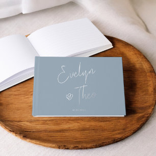 Livre D'or Signature Script Mariage Bleu élégant