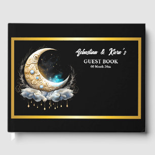 Livre D'or Silhouette de couple de lune céleste nuit étoilée