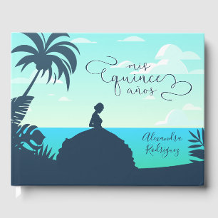 Livre D'or Silhouette tropicale Quinceanera