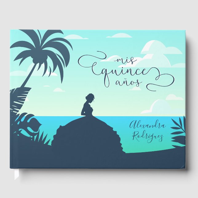 Livre D'or Silhouette tropicale Quinceanera (Recto)