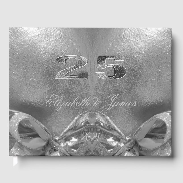 Livre D'or Silver Mariage 25e Anniversaire Chic Silver Grey (Recto)
