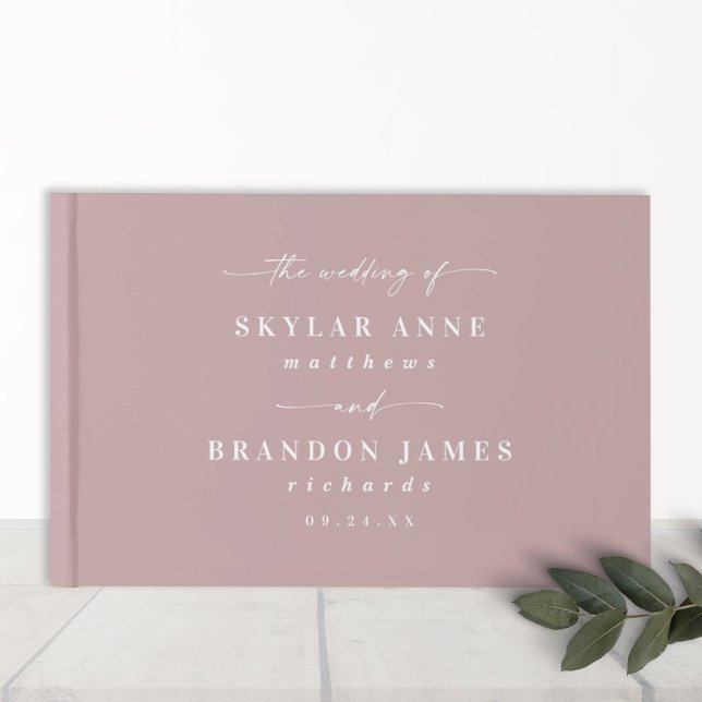 Livre D'or Simple couleur solide Dusty Mauve Mariage rose (Créateur téléchargé)