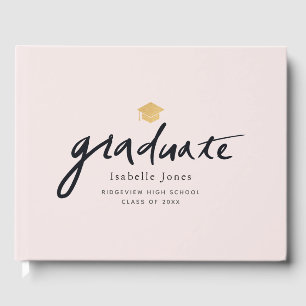 Livre D'or Simple écriture manuscrite Script Pink Graduation 