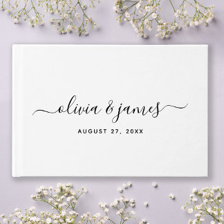 Livre D'or Simple Elegant Calligraphy Script Wedding