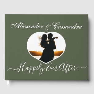 Livre D'or Simple élégant moderne minimaliste mariage vert ol