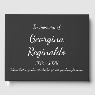 Livre D'or Simple et élégant Gris foncé + Texte de script bla