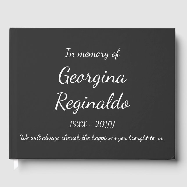 Livre D'or Simple et élégant Gris foncé + Texte de script bla (Recto)