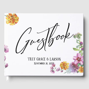 Livre d'or Simple Fleur sauvage & Handwriting