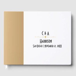 Livre D'or Simple Glam Gold et Couples blancs Monogramme
