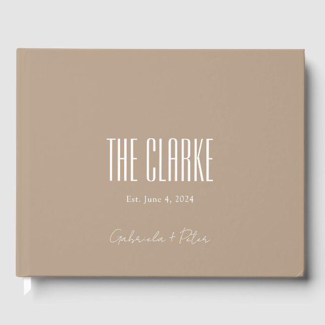 Livre D'or Simple minimaliste Beige Mariage moderne (Recto)