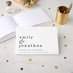 Livre D'or Simple minimaliste Mariage noir blanc