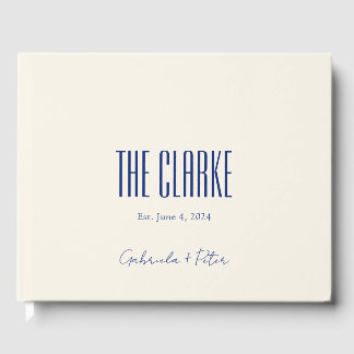 Livre D'or Simple minimaliste Marine bleu Mariage moderne