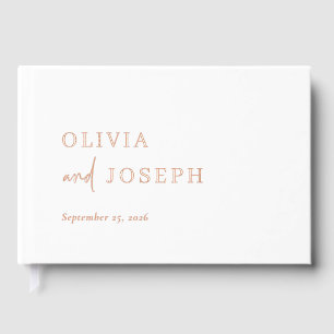 Livre D'or Simple minimaliste moderne   Rose mariage Gold Foi