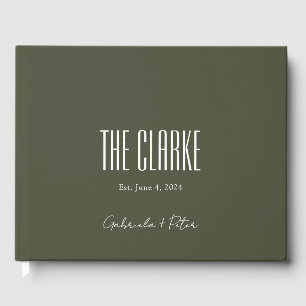 Livre D'or Simple minimaliste Olive Green Mariage moderne