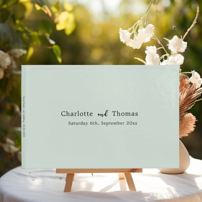 Livre D'or Simple minimaliste sauge vert classique mariage (Créateur téléchargé)