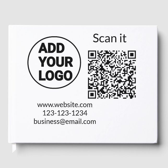 Livre D'or Simple minimum q r code ajouter logo code d'analys (Recto)