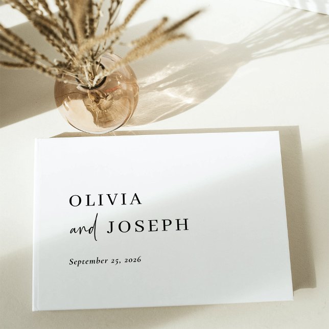 Livre D'or Simple, moderne et minimaliste | MARIAGE (A modern and minimalist, black and white wedding guest book)