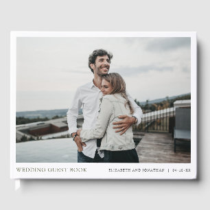 Livre D'or Simple Moderne Typographie Verte Photo Mariage