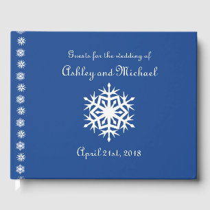 Livre D'or Snowflakes d'hiver dans Blue Guest Book