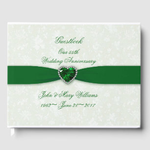 Livre D'or Soft Damask 55th Mariage Anniversary Guestbook