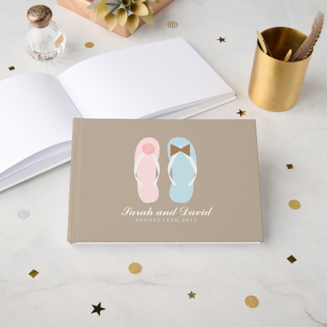 Livre D'or Son et ses sandales Beach Mariage (Recto ouvert)