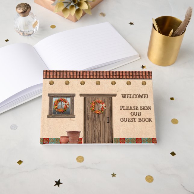 Livre D'or Southwest Adobe Hacienda Personalized  (Recto ouvert)