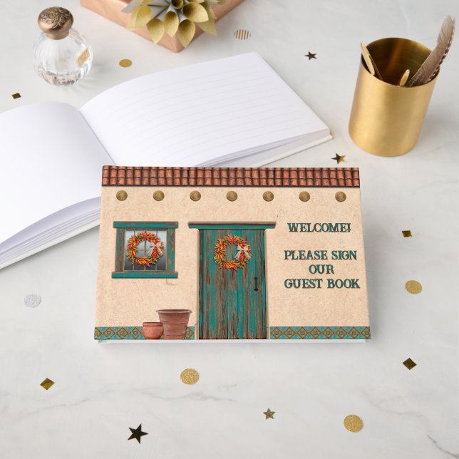 Livre D'or Southwest Adobe Hacienda Personalized  (Recto ouvert)