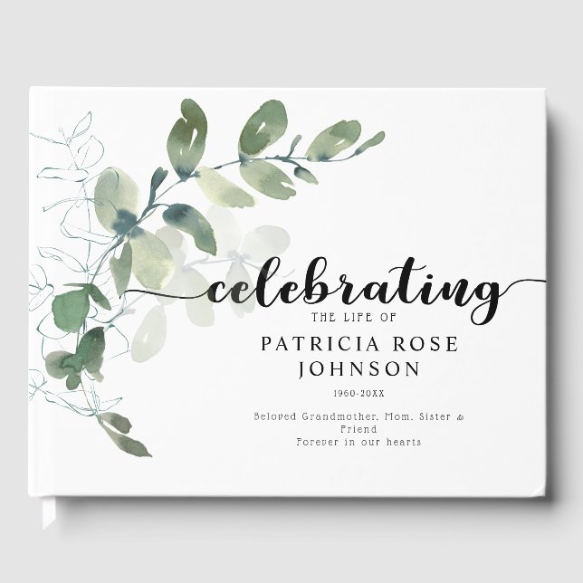 Livre D'or Souvenir funéraire commémoratif d'Eucalyptus (Recto)