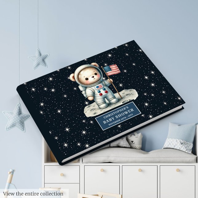 Livre D'or Space Teddy Bear Astronaut Boy Baby shower Se conn (Space Teddy Bear Astronaut Boy Baby Shower Sign In)