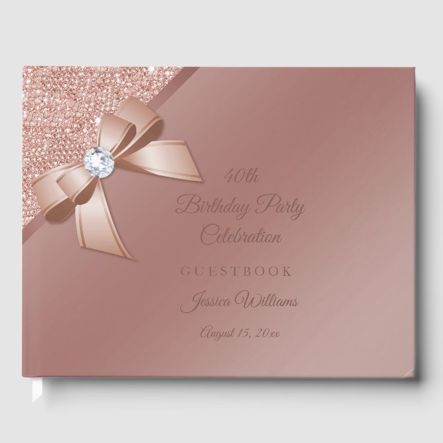Livre D'or Sparkles & Rose Gold Glamour Birthday (Recto)