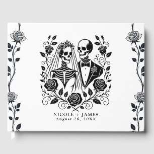 Livre D'or Squelette blanc noir Rose Floral Mariage de la vig