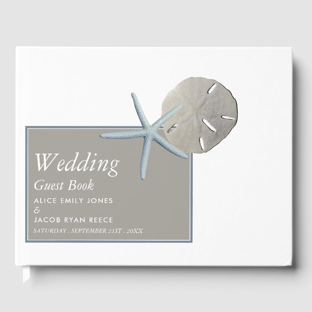 Livre D'or Starfish and Sand Dollar - Mariage plage (Recto)