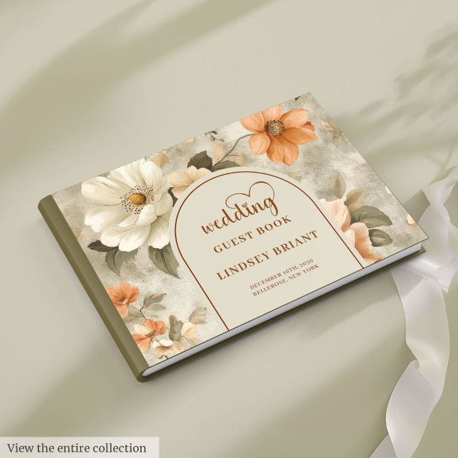 Livre D'or Stylish Boho Terra Cotta Ivory Sage Wedding Book (Stylish Boho Terra Cotta Ivory Sage Wedding Guest Book)