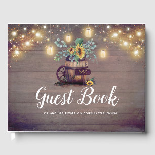 Livre D'or Sunflowers Rustic Country Mariage de automne