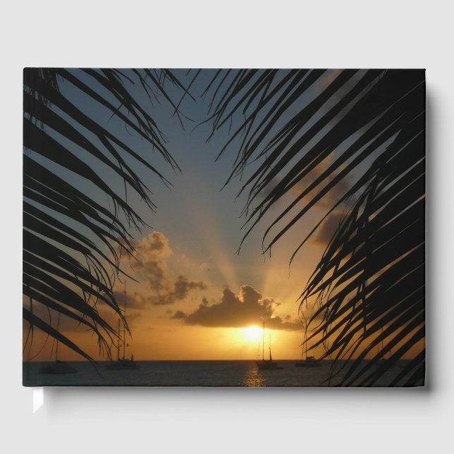 Livre D'or Sunset Through Palm Fronds (Recto)
