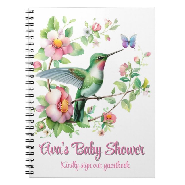 Livre d'or sur le Baby shower de fille de colibri  (Devant)