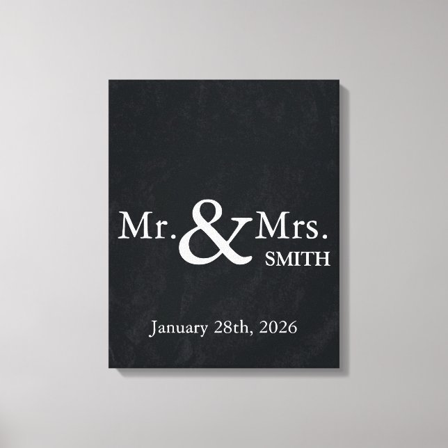 Livre d'or sur le Mariage de tableau noir personna (Recto)