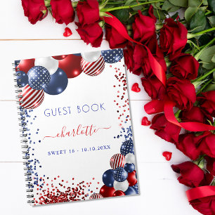 Livre d'or Sweet 16 patriotique rouge blanc bleu