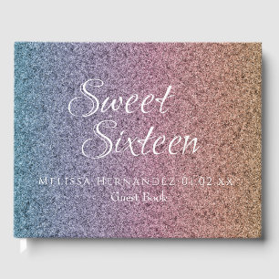 Livre D'or Sweet 16 Rainbow Parties scintillant Script Prince