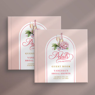 Livre D'or Sweet petals and prosecco blush gold guest book