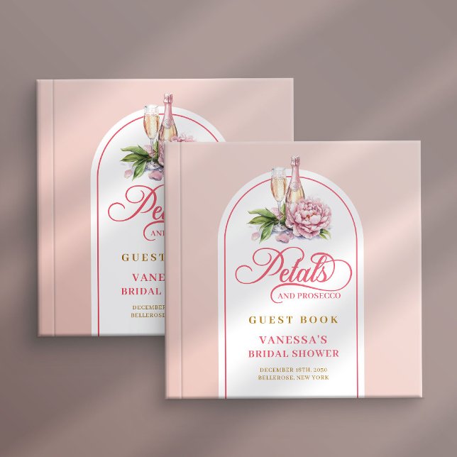 Livre D'or Sweet petals and prosecco blush gold guest book (Sweet petals and prosecco blush gold guest book)