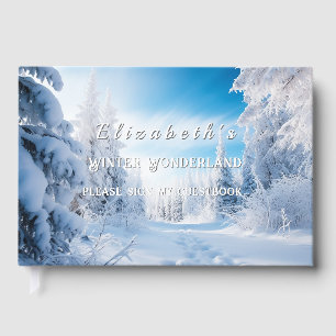 Livre D'or Sweet sixteen Hiver Wonderland Pins Arbres Neige